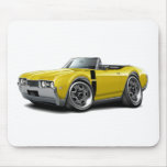 1968 Olds 442 Yellow-Black Convertible Mouse Pad