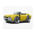 1968 Olds 442 Yellow-Black Convertible postcards