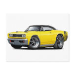 1968 Super Bee Yellow-Black Top Double Stripe Post Card