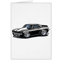 1969 Camaro Black-White Car Greeting Cards