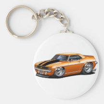 1969 Camaro Orange-Black Car Key Chain