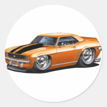 1969 Camaro Orange-Black Car Sticker