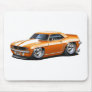 1969 Camaro Orange-White Car Mouse Pads