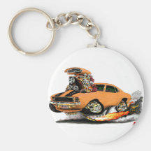 1969 Camaro RS SS Orange-Black Car Keychains