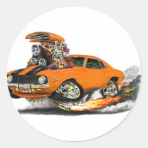1969 Camaro SS Orange-Black Car Stickers