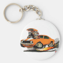 1969 Camaro SS Orange-White Car Key Chains