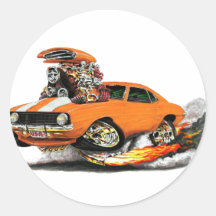 1969 Camaro SS Orange-White Car Sticker