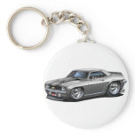 1969 Camaro SS Silver-Black Car Keychains