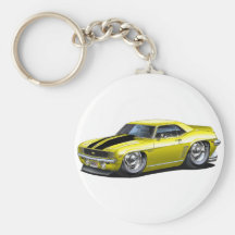 1969 Camaro Yellow-Black Car Keychains