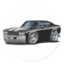 1969 Chevelle Black-White Car Round Stickers