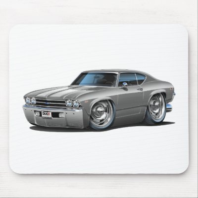 1969 Chevelle Silver-White Car Mousepads by maddmaxart