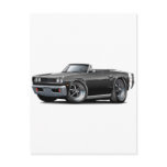 1969 Coronet RT Black-White Convert Post Card