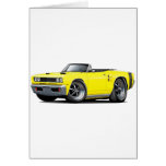 1969 Coronet RT Yellow-Black Double Scoop Hood Car Greeting Cards