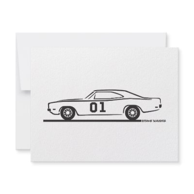1969 Dodge Charger General Lee Custom Invitations by frengi
