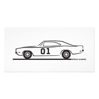 1969 Dodge Charger General Lee Photo Card Template by frengi