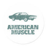 1969 Dodge Hemi Charger Round Stickers