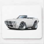 1969 Firebird White Convertible Mouse Pads