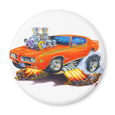 1969 GTO Judge Orange Car Magnet by maddmaxart