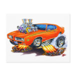 1969 GTO Judge Orange Car Post Cards