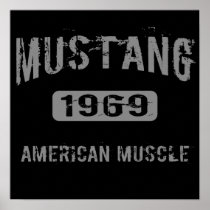 1969 Mustang American Muscle Poster