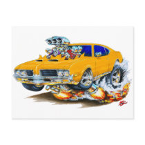 1969 Olds Cutlass Orange Car Post Cards