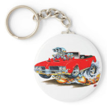 1969 Olds Cutlass Red Convertible Keychain