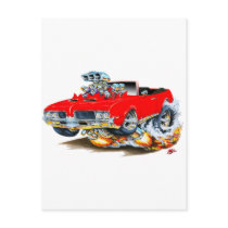 1969 Olds Cutlass Red Convertible Postcards