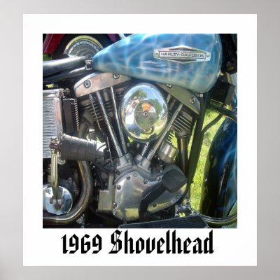1969 Shovelhead Engine Print by wksimages