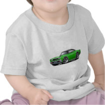 1969 Super Bee Green-Black Top Double Scoop Hood Tee Shirt