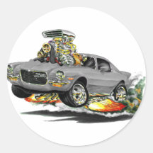 1970-72 Camaro Grey Car Round Sticker