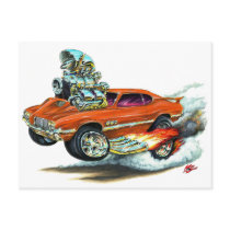 1970-72 Olds Cutlass 442 Orange Car Postcard
