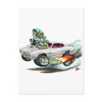 1970-72 Olds Cutlass 442 White Car Postcards