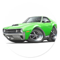 1970 AMX Lime Car Round Sticker