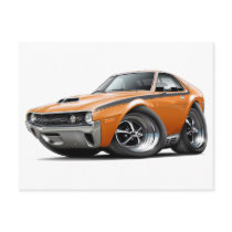 1970 AMX Orange-Black Car Postcard