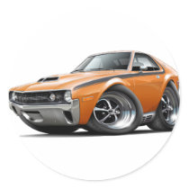 1970 AMX Orange-Black Car Round Sticker