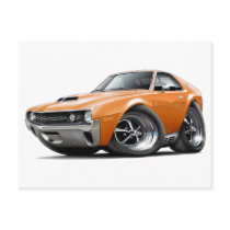 1970 AMX Orange Car Post Card