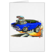 1970 Chevelle Blue-Black Car Greeting Card