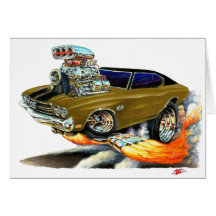 1970 Chevelle Brown Car Greeting Card
