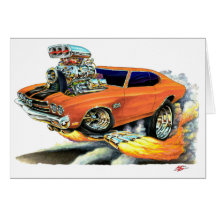 1970 Chevelle Orange-Black Car Cards