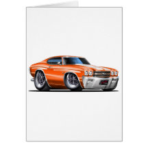 1970 Chevelle Orange-White Car Cards