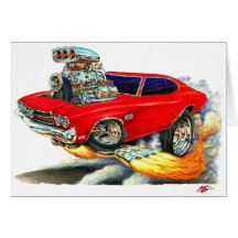 1970 Chevelle Red Car Greeting Cards
