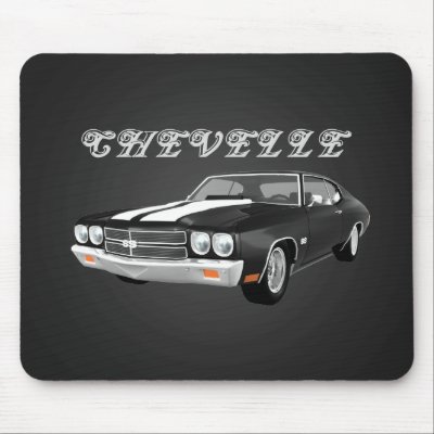 1970 Chevelle SS: Black Finish: Mousepad by spiritswitchboard