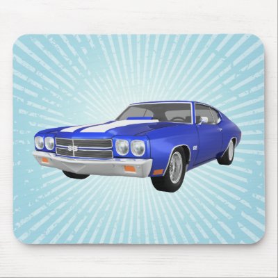 1970 Chevelle SS: Blue Finish: Mousepad by spiritswitchboard