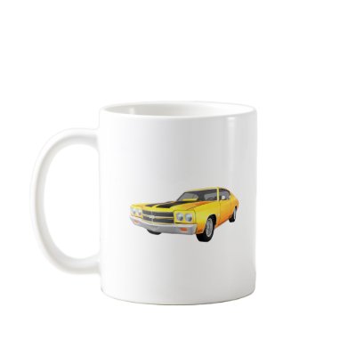 1970 Chevelle SS: Yellow Finish: Coffee Mug by spiritswitchboard