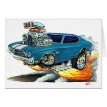 1970 Chevelle Teal Car Card