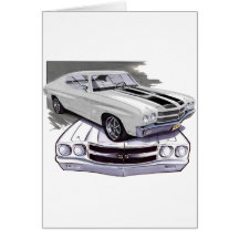 1970 Chevelle White-Black Car Cards