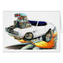 1970 Chevelle White-Black Car Cards