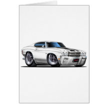 1970 Chevelle White-Black Car Greeting Cards