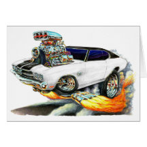 1970 Chevelle White-Black Top Car Card