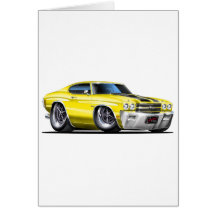 1970 Chevelle Yellow-Black Car Greeting Cards